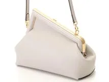 FENDI　フェンディ　ファースト　スモール　2WAY　クラッチ　ショルダーバッグ　グレー　ゴールド金具　8BP129 ABVE F1C76 【433】2143300226959