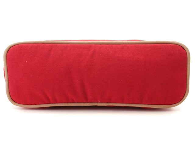 HERMES　エルメス　ボリードポーチMM レッド　SV　キャンバス【431】2148103697890