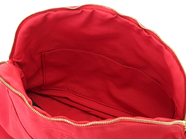 HERMES　エルメス　ボリードポーチMM レッド　SV　キャンバス【431】2148103697890