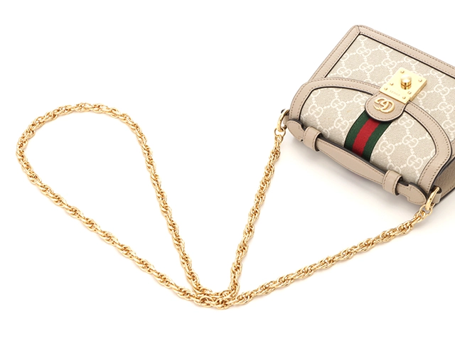 GUCCI　グッチ　GGスプリーム オフィディア　ミニ ショルダーバッグ　ベージュ　シェリーライン　696180【431】2148103697906