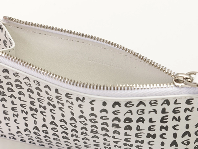 BALENCIAGA　バレンシアガ　フラグメントケース　ホワイト　レザー　640535【431】2148103698316