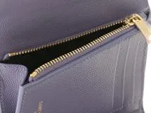 SAINT LAURENT サンローラン ミックスマトラッセ 三つ折り財布 パープル レザー 651028【430】2148103698354