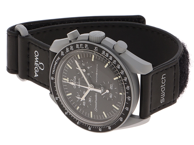 MoonSwatch MISSION TO THE MOON オメガコラボ ミッショントゥムーン SO33M100 バイオセラミック ナイロン クォーツ （2148103699092）【200】