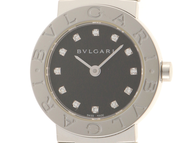 BVLGARI ブルガリ 時計 ブルガリブルガリ BB23SS レディース クオーツ SS 12Pダイヤ 黒文字盤【431】2148103699368  の購入なら「質」の大黒屋（公式）