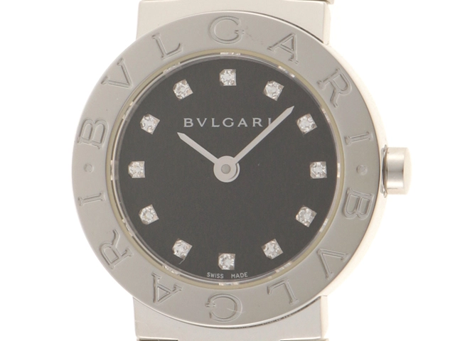 BVLGARI ブルガリ 時計 ブルガリブルガリ BB23SS レディース クオーツ SS 12Pダイヤ 黒文字盤【431】2148103699368  の購入なら「質」の大黒屋（公式）