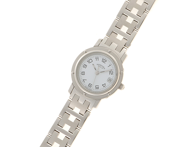 HERMES エルメス クリッパー CL4.210 SS 女性用クオーツ時計【473】 の