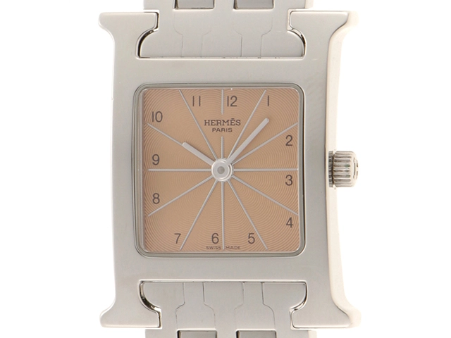 HERMES エルメス Hウォッチ HH1.210 ステンレス SS ピンク