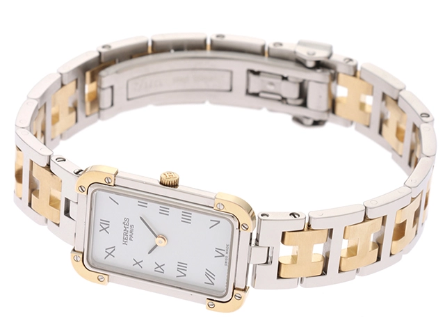 HERMES エルメス クロアジュール CR1.240 GP/SS 女性用クオーツ時計【473】