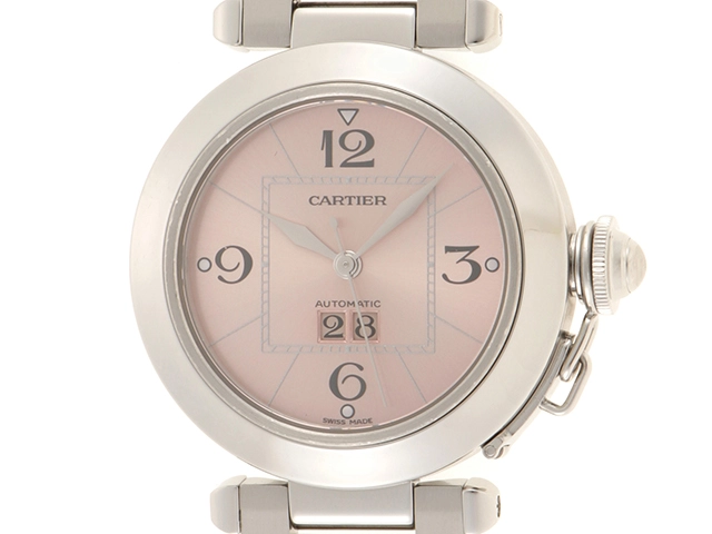 Cartier カルティエ 腕時計 パシャC ビッグデイト ピンク W31058M7 ステンレス ピンク文字盤 自動巻き【472】SJ  の購入なら「質」の大黒屋（公式）