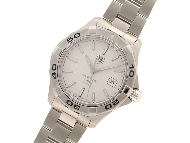 TAG HEUER タグ・ホイヤー 腕時計 アクアレーサー オートマティック キャリバー５ WAP2011.BA0830 ステンレス ホワイト文字盤 自動巻き【472】SJ