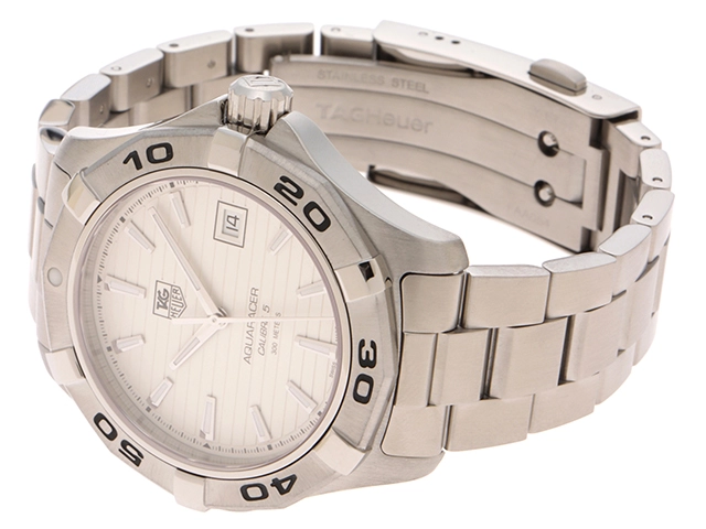 TAG HEUER タグ・ホイヤー 腕時計 アクアレーサー オートマティック キャリバー５ WAP2011.BA0830 ステンレス ホワイト文字盤 自動巻き【472】SJ