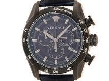 VERSACE　ヴェルサーチ　V-RAY　VEDB00417　腕時計　ブルー文字盤　クオーツ　ステンレススチールケース/革ベルト　メンズ　2148103700460　【205】