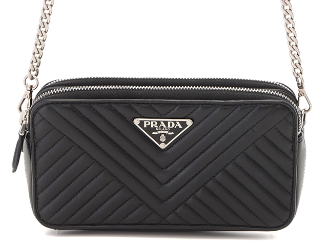 PRADA プラダ チェーンショルダー 1DH010 ブラック レザー【433】 の購入なら「質」の大黒屋（公式）