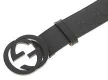 GUCCI グッチ ベルト GGインプリメントベルト ブラック PVC