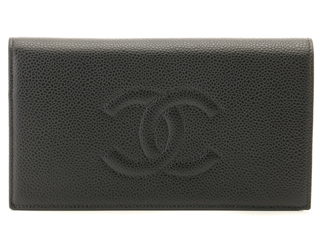 最終価格【美品✨】シャネル 財布 ココステッチ キャビア 二つ折 がま口 良品✨】シャネル 財布 ココステッチ キャビア がま口 二つ折