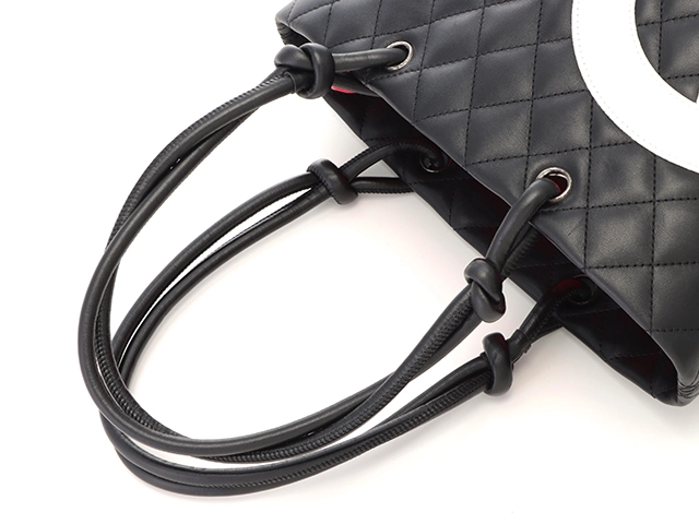 CHANEL　シャネル　カルボンライン　ミディアムトート  ブラック　ホワイト　ピンク　SV　カーフ　【471】SK