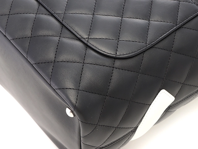 CHANEL　シャネル　カルボンライン　ミディアムトート  ブラック　ホワイト　ピンク　SV　カーフ　【471】SK