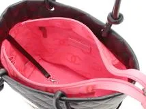 CHANEL　シャネル　カルボンライン　ミディアムトート  ブラック　ホワイト　ピンク　SV　カーフ　【471】SK