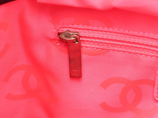 CHANEL　シャネル　カルボンライン　ミディアムトート  ブラック　ホワイト　ピンク　SV　カーフ　【471】SK