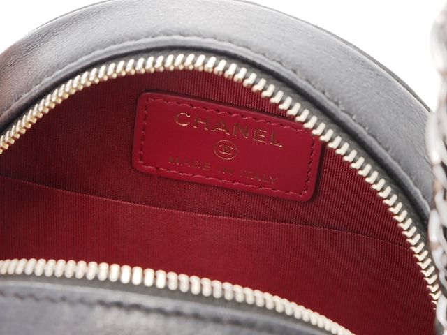 シャネル　CHANEL19　ラウンドチェーンショルダー　ブラック／ＧＰ／ＳＶ　レザー【430】2148103706387