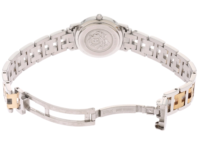 HERMES エルメス クリッパー CL4.220 GP/SS アイボリー クォーツ 【460】2148103706912