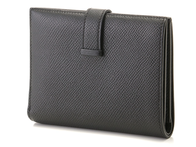 HERMES　エルメス　ベアンコンパクト　ブラック/GP　ヴォーエプソン　C刻印　2148103707391【432】