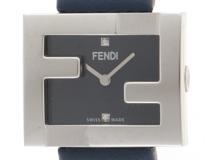 FENDI フェンディ レクタンギュラー F100102801 ズッカフェイス 純正ダイヤ ネイビー レディース クオーツ