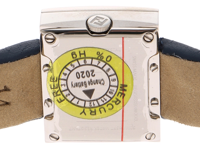 FENDI フェンディ レクタンギュラー F100102801 ズッカフェイス 純正ダイヤ ネイビー レディース クオーツ