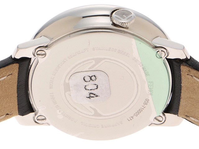 FENDI　フェンディ　エフ イズ フェンディ ラナウェイ　F710021011　ブラック文字盤　ステンレススチール/革　クオーツ　レディース時計　2148103709142【430】