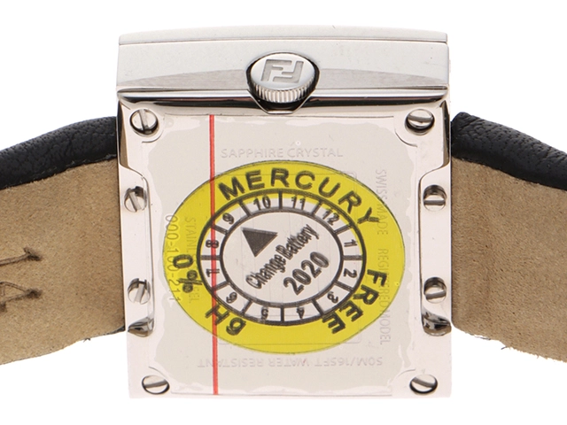 フェンディ 腕時計 F100101001 ズッカフェイス レクタンギュラー　ブラック