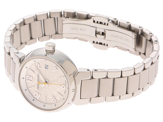 LOUIS VUITTON　ルイ・ヴィトン　タンブールホログラム　Q121K　腕時計　ホワイト文字盤　クオーツ　ステンレススチール　レディース　2148103709418　【205】