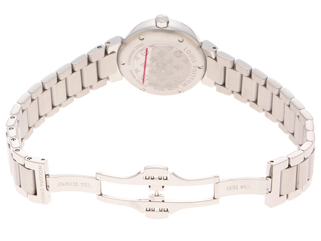 LOUIS VUITTON　ルイ・ヴィトン　タンブールホログラム　Q121K　腕時計　ホワイト文字盤　クオーツ　ステンレススチール　レディース　2148103709418　【205】