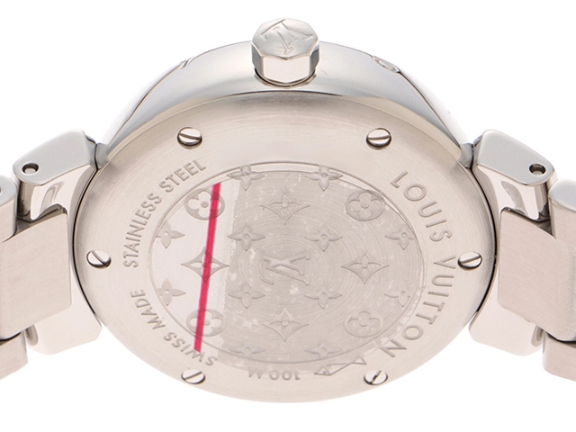 LOUIS VUITTON　ルイ・ヴィトン　タンブールホログラム　Q121K　腕時計　ホワイト文字盤　クオーツ　ステンレススチール　レディース　2148103709418　【205】