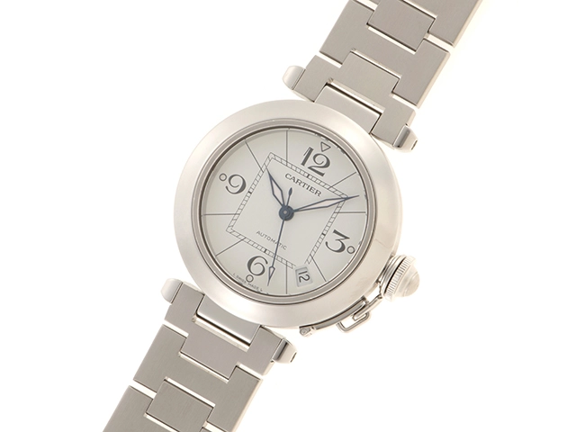 Cartier　カルティエ　時計　パシャC　W31074M7　ホワイト文字盤　ステンレススチール　自動巻き　ユニセックス