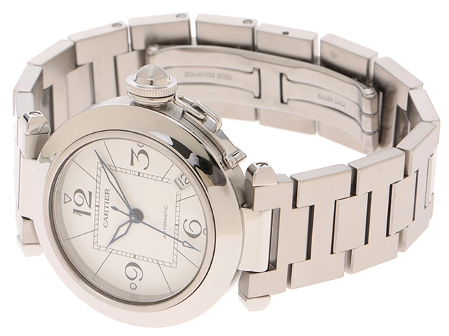 Cartier　カルティエ　時計　パシャC　W31074M7　ホワイト文字盤　ステンレススチール　自動巻き　ユニセックス