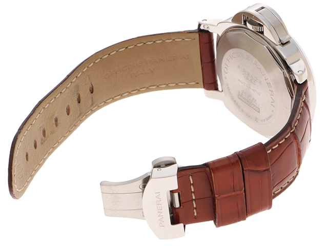 PANERAI パネライ 腕時計 2010年正規品 ルミノール パワーリザーブ PAM00090 ブラック文字盤 ステンレス/アリゲーターベルト 自動巻 【472】SJ