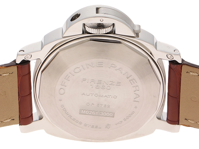 PANERAI パネライ 腕時計 2010年正規品 ルミノール パワーリザーブ PAM00090 ブラック文字盤 ステンレス/アリゲーターベルト 自動巻 【472】SJ