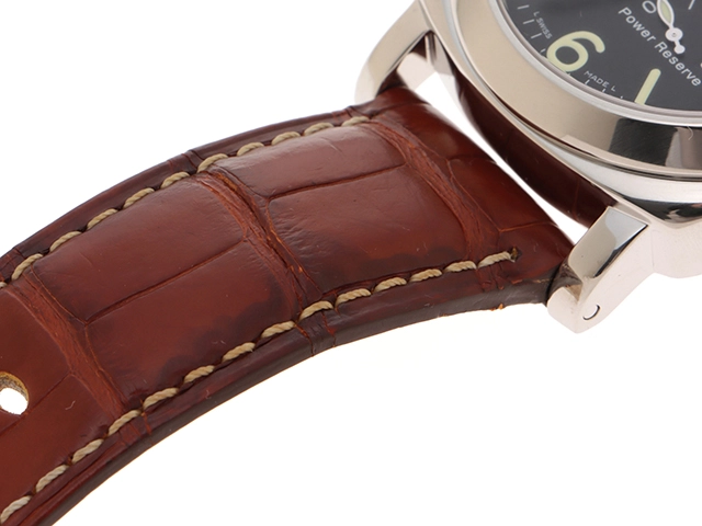 PANERAI パネライ 腕時計 2010年正規品 ルミノール パワーリザーブ PAM00090 ブラック文字盤 ステンレス/アリゲーターベルト 自動巻 【472】SJ