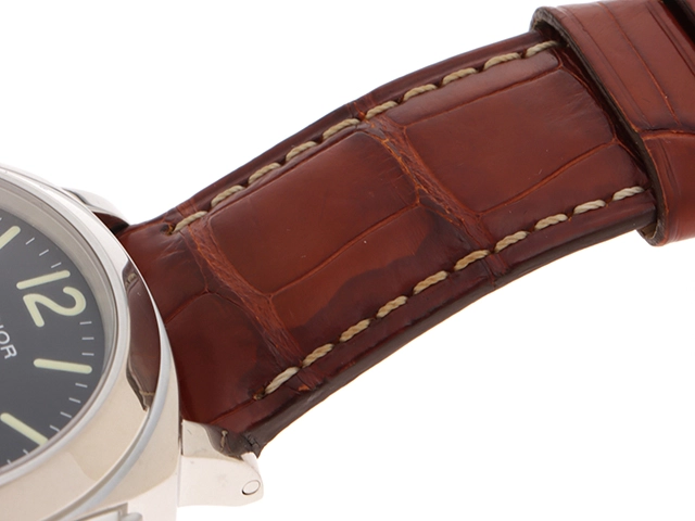 PANERAI パネライ 腕時計 2010年正規品 ルミノール パワーリザーブ PAM00090 ブラック文字盤 ステンレス/アリゲーターベルト 自動巻 【472】SJ