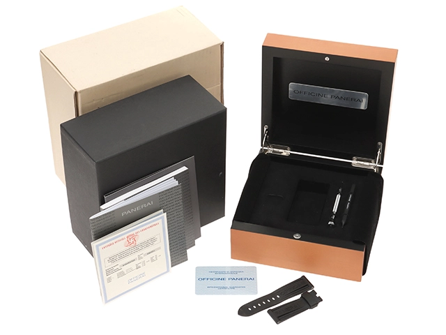 PANERAI パネライ 腕時計 2010年正規品 ルミノール パワーリザーブ PAM00090 ブラック文字盤 ステンレス/アリゲーターベルト 自動巻 【472】SJ