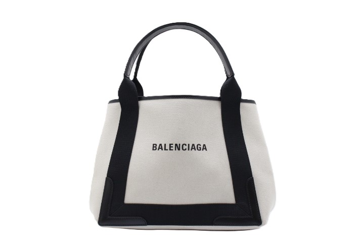 BALENCIAGA バレンシアガ ネイビー カバス S トートバッグ 339933 ナチュラル/ブラック キャンバス/レザー  【460】2148103711541 の購入なら「質」の大黒屋（公式）