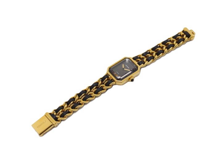 CHANEL シャネル プルミエールM H0001 GP/レザー クォーツ【460】2148103711763