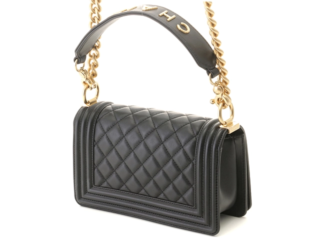 CHANEL シャネル ボーイシャネル 2wayチェーンショルダー ブラック/GP ラムスキン 【471】 Y