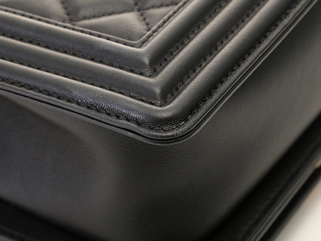 CHANEL シャネル ボーイシャネル 2wayチェーンショルダー ブラック/GP ラムスキン 【471】 Y