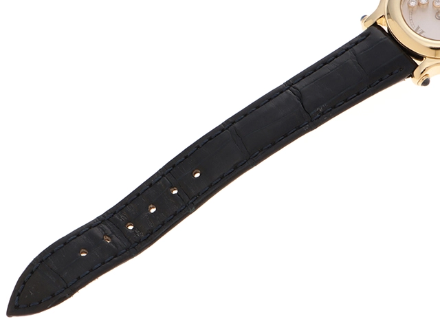 Chopard　ショパール　時計　ハッピースポーツ　27/6149-23　レディース　クオーツ　YG/レザー　ホワイト文字盤【431】2148103712630