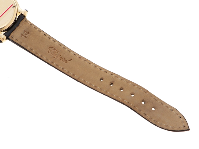 Chopard　ショパール　時計　ハッピースポーツ　27/6149-23　レディース　クオーツ　YG/レザー　ホワイト文字盤【431】2148103712630