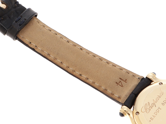 Chopard　ショパール　時計　ハッピースポーツ　27/6149-23　レディース　クオーツ　YG/レザー　ホワイト文字盤【431】2148103712630