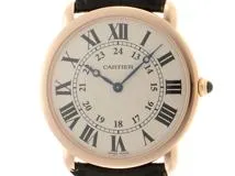 Cartier　カルティエ　W6800251　ロンド・ルｲLM　750PG　手巻き　アリゲーターレザー　社外ベルト　男女兼用　腕時計（2148103713705）【200】C