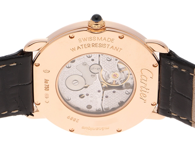 Cartier　カルティエ　W6800251　ロンド・ルｲLM　750PG　手巻き　アリゲーターレザー　社外ベルト　男女兼用　腕時計（2148103713705）【200】C
