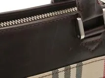 BURBERRY　バーバリー　ノバチェック　ハンドバッグ　ベージュ/ダークブラウン キャンバ　【430】2148103714535